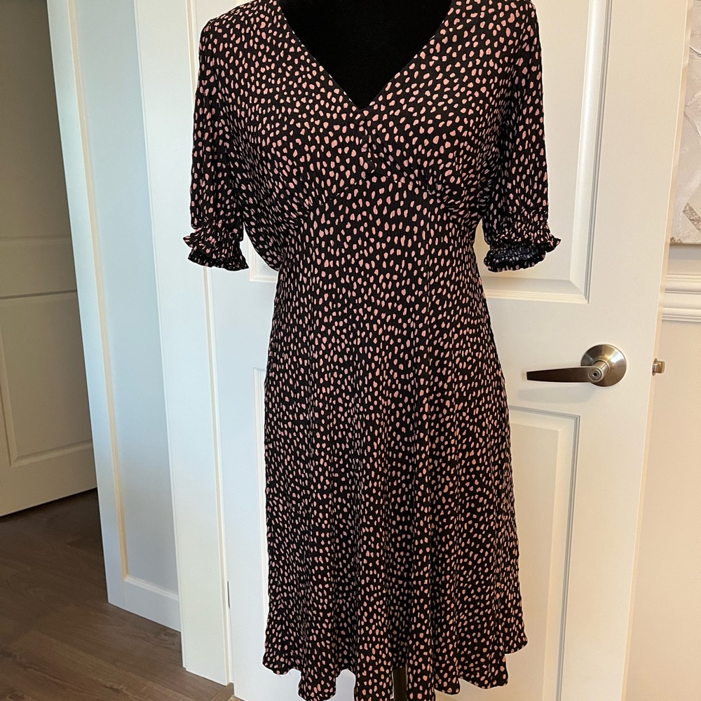 Black short dress with pink design by oasis